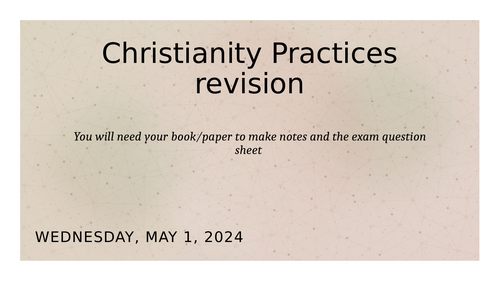 Christianity Revision PowerPoint