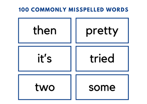 100 commonly misspelled words flashcards