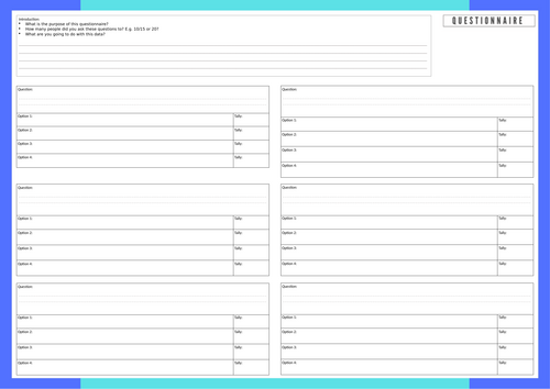 Questionnaire template and graph analysis