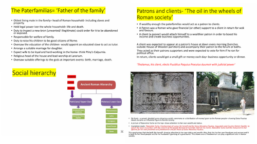 OCR Roman City Life Roman home and family + Society revision lesson