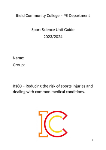 OCR Sport Science - R180 Exam Unit Guide with exam questions and answers