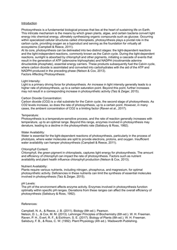 Photosynthesis PAG 12 OCR A Biology