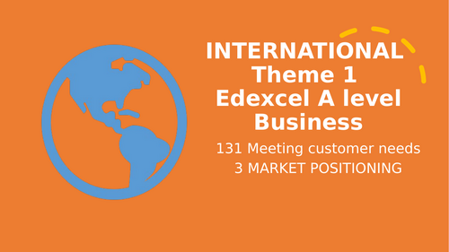 Theme 1 Marketing and people EDEXCEL IA Level Business Unit 3 Market positioning