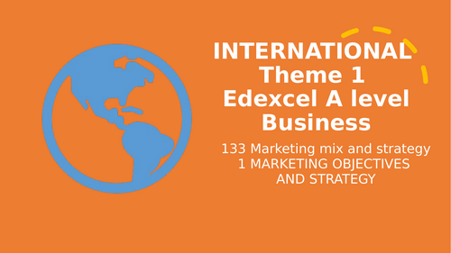Theme 1 Marketing and people EDEXCEL IA Level Business Unit 9 Marketing Objectives and Strategies