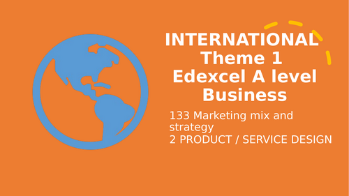 Theme 1 Marketing and people EDEXCEL IA Level Business Unit 10 Product/ Service Design