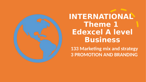 Theme 1 Marketing and people EDEXCEL IA Level Business Unit 11 Promotion and Branding