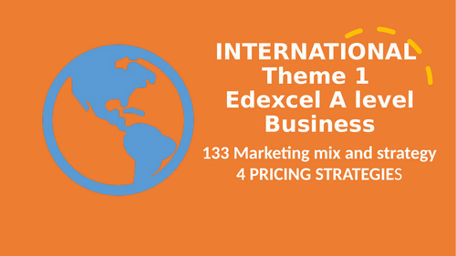 Theme 1 Marketing and people EDEXCEL IA Level Business Unit 12 Pricing Strategies