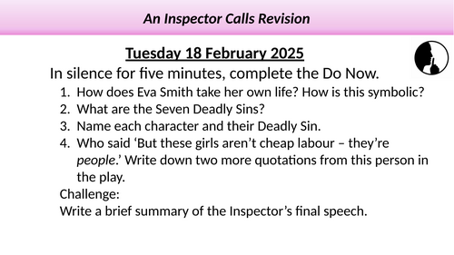 An Inspector Calls - Final preparation for the 2025 Exam