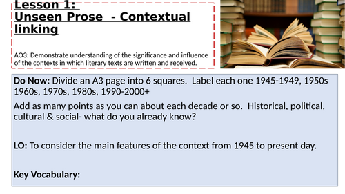 A Level English Literature AQA Spec A Unseen Prose Paper 2