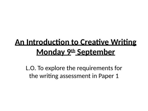 Creative Writing Unit