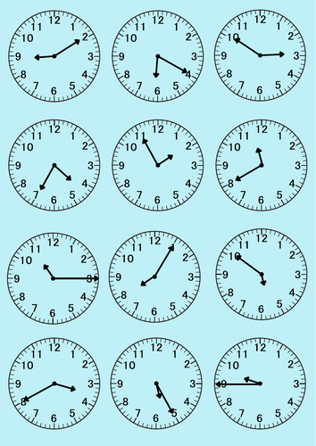 Intervals of 5 minutes matching game