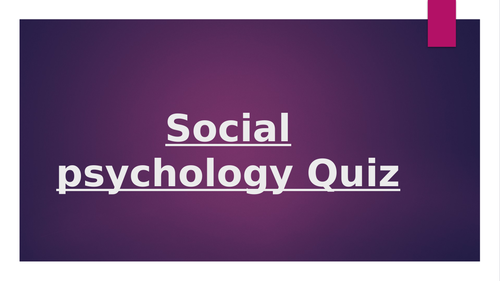 GCSE social psychology quiz