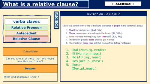 Relative pronouns and relative clauses- Latin GCSE Eduqas | Teaching ...