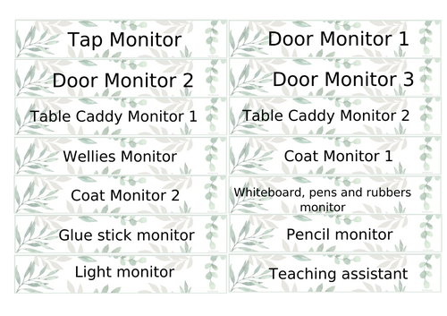 Classroom monitors jobs