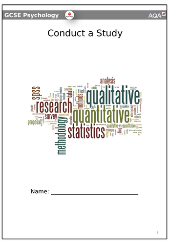 AQA GCSE Psychology: Conduct a Study Booklet