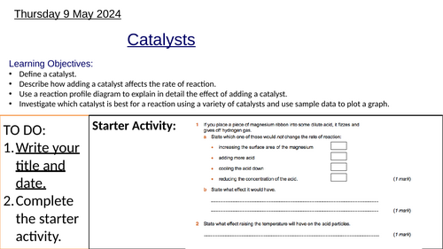 Effect of Catalysts on Rate of Reaction