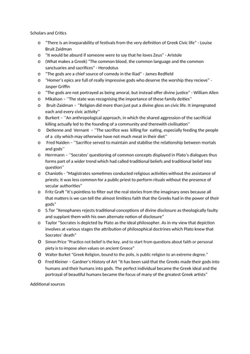 Greek Religion Alevel.