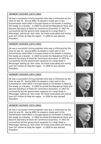 AQA 8145 - America 1920-73 - How did Hoover respond to the depression?