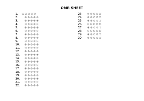 OMR SHEET
