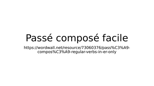 Passé composé verbes réguliers en er