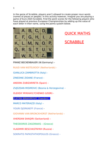 Euro 2024 Maths Pack