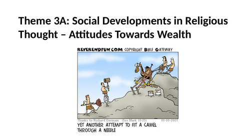 RS A Level Christianity EDUQAS Theme 3A: Attitudes to Wealth PPT