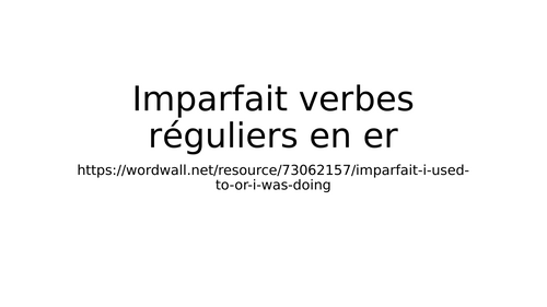 imparfait verbes réguliers en er