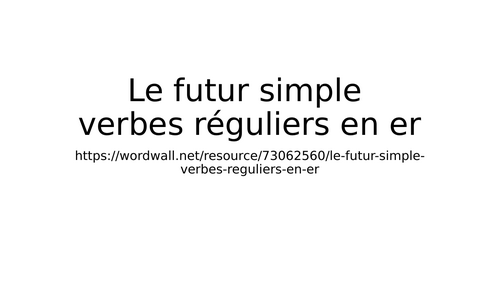 futur simple verbes réguliers en re