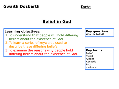 Belief in God | Teaching Resources