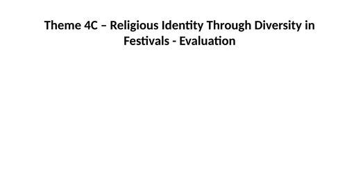 RS A Level Christianity EDUQAS Theme 4C Festivals Evaluation PPT