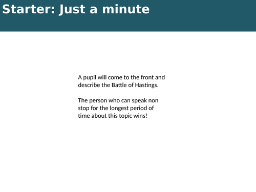 William of Normandy's England KS3