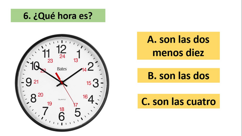 Spanish Daily Routine and Time Quiz