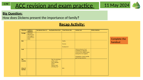 A Christmas Carol revision