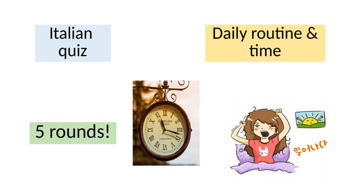 Italian Daily Routine and Time Quiz