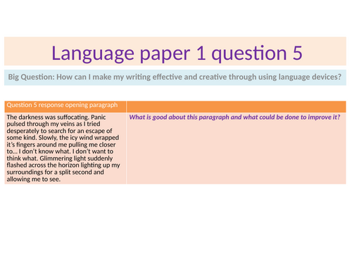 Language paper 1 question 5
