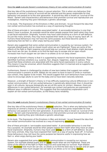 Darwin's Theory of Non-Verbal Communication