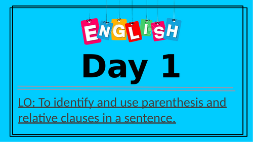 Parenthesis and Relative clauses lesson