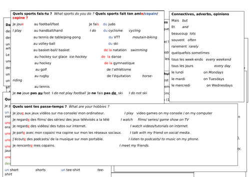 French conversation mat (basics)