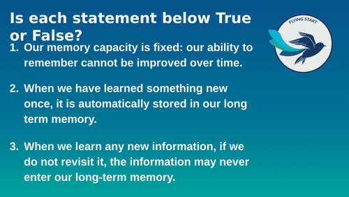 Revision and Science of memory Assembly Key Stage 3 or 4