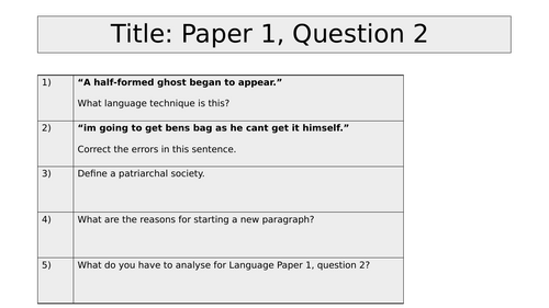 GCSE English Language Paper 1- Ugwu Paper