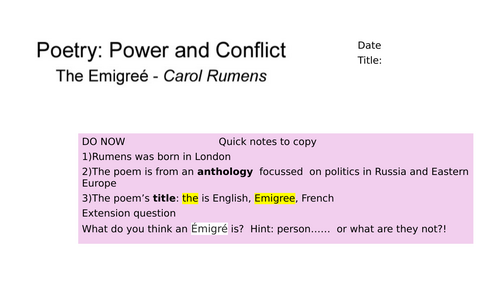 The Emigree AQA prep for 2024 exam