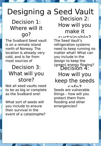 KS3 Geography Global Warming Lesson - Svalbard Global Seed Vault