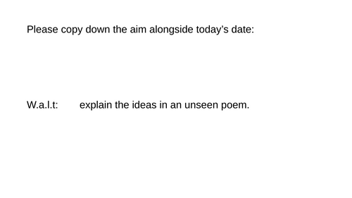 Unseen Poetry "Hares at Play" John Clare - questioning to prompt analysis.