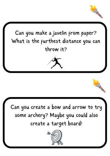 Playful Olympic Activity Challenge Cards