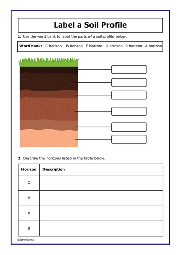 Label a Soil Profile + Answers Included