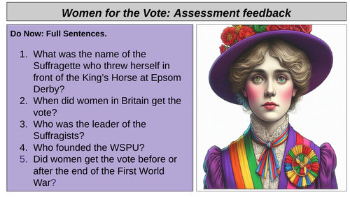 Suffragettes Assessment Feedback