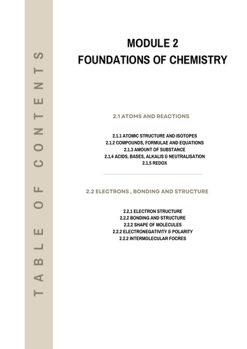 Free sample OCR-A Chemistry Module 2 (2.1) Foundations in Chemistry note