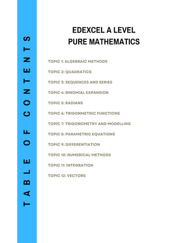 Edexcel A level Pure Mathematics notes