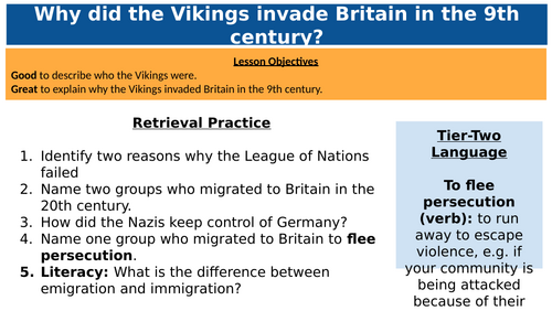 GCSE AQA Migration: Why did the Vikings target England?