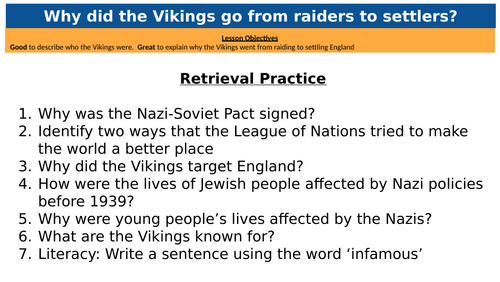 AQA GCSE Migration: Why did the Vikings go from raiders to settlers?